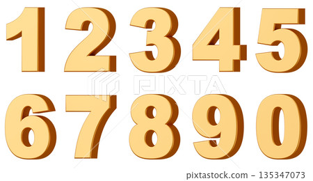 3D背景材質_數字_金屬黃 3D背景材質_數字_金屬黃 135347073