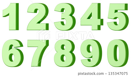 3D background material_numbers_metallic_green 3D background material_numbers_metallic_green 135347075