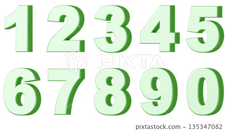 3D背景材質_數字_金屬_黃綠色 3D背景材質_數字_金屬_黃綠色 135347082