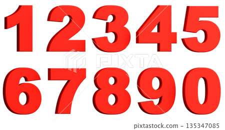 3D背景材質_number_red 3D背景材質_number_red 135347085