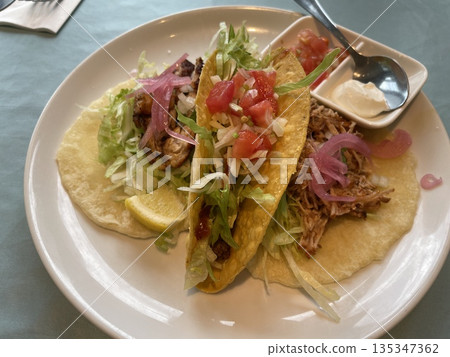 Mexican Taco Plate: A platter of tortillas and various fillings. Mexican Taco Plate: A platter of tortillas and various fillings. 135347362