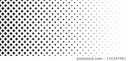 Fading stars shape gradient pattern. Abstract small sparkles gradation background. Black and white spark halftone wallpaper for graphic design, poster, medical banner. Vector transition overlay bg Fading stars shape gradient pattern. Abstract small sparkles gradation background. Black and white spark halftone wallpaper for graphic design, poster, medical banner. Vector transition overlay bg 135347441