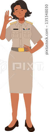 female government officer in official uniform standing confidently full body illustration female government officer in official uniform standing confidently full body illustration 135348030