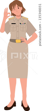 asian female civil servant wearing formal uniform professional public service character asian female civil servant wearing formal uniform professional public service character 135348031