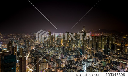 Jan 9 2026 Sham Shui Po Residential Area with Mong Kok Skyline Backdrop 135348808