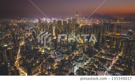 Jan 9 2026 Bustling Streets of Yau Tsim Mong District in Hong Kong 135348817