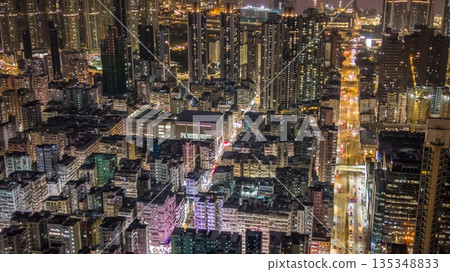 Jan 9 2026 Twilight Scene Over Yen Chow Street in Sham Shui Po 135348833