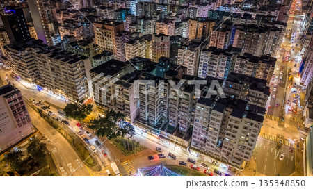 Jan 9 2026 Residential Towers and Streets in Sham Shui Po Hong Kong 135348850