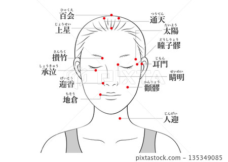 臉部穴位按摩全圖 135349085