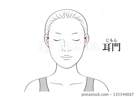 Illustration material of the acupressure point of the ear gate Illustration material of the acupressure point of the ear gate 135349087