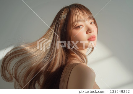 Beautiful woman with long hair 135349232