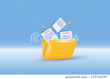 3D cloud storage folder with upload and download arrows, digital file transfer, online data backup, document management, modern glossy illustration for web and mobile app. vector 3d design. 3D cloud storage folder with upload and download arrows, digital file transfer, online data backup, document management, modern glossy illustration for web and mobile app. vector 3d design. 135349297