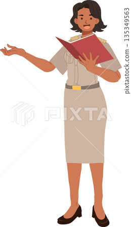 thai public sector worker giving presentation 135349563