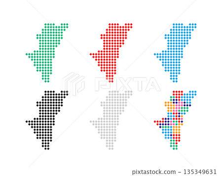 Pixel Art Map_Miyazaki Prefecture_Square Dot-04 Pixel Art Map_Miyazaki Prefecture_Square Dot-04 135349631