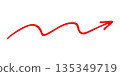 Stylish hand-drawn arrow material 135349719