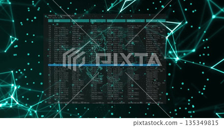 Terminal window running deploy minimizecode in cyber grid, with world map and teal network mesh 135349815