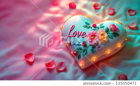 Love Forever Heart with Illuminated Border 135350471