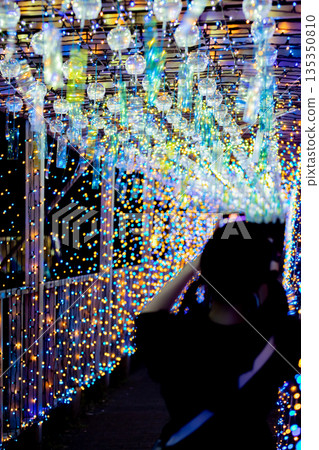 【愛知縣飛島村】飛島夕衣明里：一位女子正在欣賞風鈴和燈光交相輝映的壯觀景象 135350810