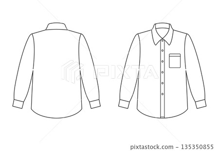 白色長袖襯衫，附口袋 135350855