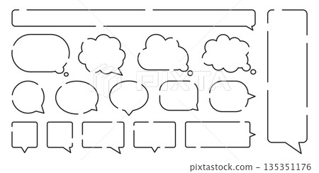 Speech bubble icon in flat style. Dialogue balloon vector illustration on isolated background. Popup chat banner sign business concept. Speech bubble icon in flat style. Dialogue balloon vector illustration on isolated background. Popup chat banner sign business concept. 135351176