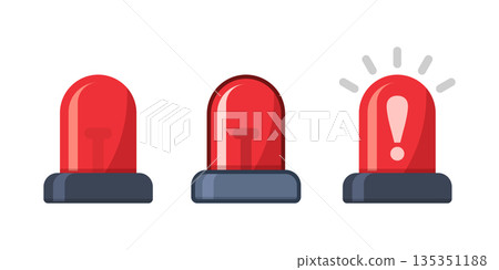 Alarm siren icon set collection in flat style. Emergency lamp vector illustration on isolated background. Ambulance and police light bulb sign business concept. Alarm siren icon set collection in flat style. Emergency lamp vector illustration on isolated background. Ambulance and police light bulb sign business concept. 135351188
