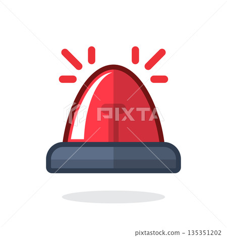 Alarm siren icon in flat style. Emergency lamp vector illustration on isolated background. Ambulance and police light bulb sign business concept. Alarm siren icon in flat style. Emergency lamp vector illustration on isolated background. Ambulance and police light bulb sign business concept. 135351202