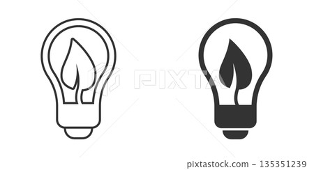 Light bulb icon in flat style. Lightbulb vector illustration on white isolated background. Energy lamp sign business concept. Light bulb icon in flat style. Lightbulb vector illustration on white isolated background. Energy lamp sign business concept. 135351239