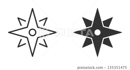 Compass icon in flat style. Navigation equipment vector illustration on white isolated background. Journey direction business concept. 135351475