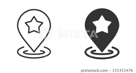 Map pin icon in flat style. gps navigation vector illustration on white isolated background. Locate position business concept. 135351476