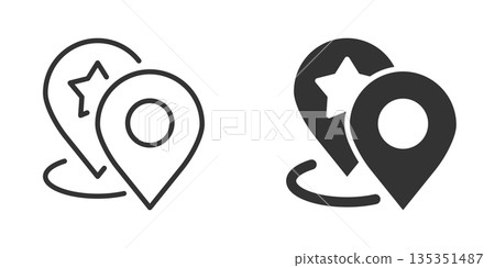 Map pin icon in flat style. gps navigation vector illustration on white isolated background. Locate position business concept. Map pin icon in flat style. gps navigation vector illustration on white isolated background. Locate position business concept. 135351487