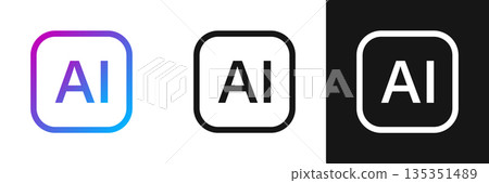 Artificial intelligence icon in flat style. AI generate vector illustration on isolated background. Prompt algorithm sign business concept. Artificial intelligence icon in flat style. AI generate vector illustration on isolated background. Prompt algorithm sign business concept. 135351489