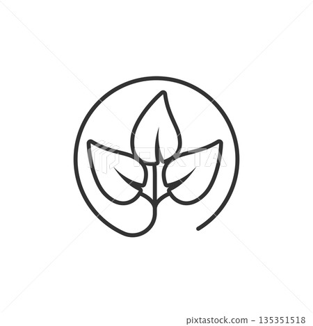 Leaf icon in flat style. Plant vector illustration on white isolated background. Flower sign business concept. Leaf icon in flat style. Plant vector illustration on white isolated background. Flower sign business concept. 135351518