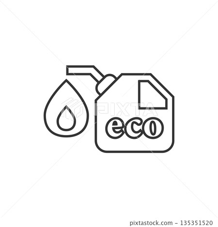 Gasoline canister icon in flat style. Petrol can vector illustration on white isolated background. Fuel container sign business concept. 135351520