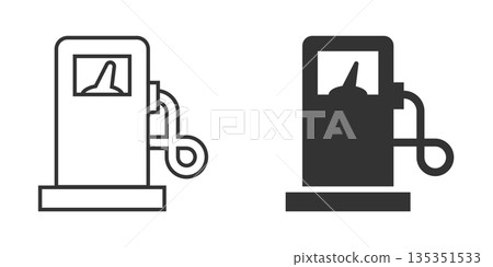 Fuel pump icon in flat style. Gas station sign vector illustration on white isolated background. Petrol business concept. 135351533