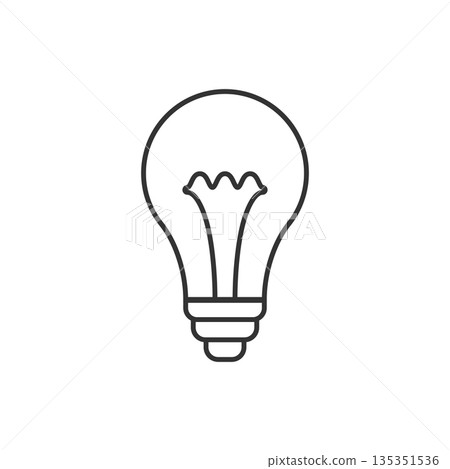 Light bulb icon in flat style. Lightbulb vector illustration on white isolated background. Energy lamp sign business concept. 135351536