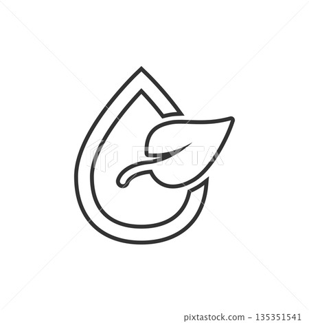 Natural drop water icon in flat style. Liquid vector illustration on white isolated background. Droplet business concept. Natural drop water icon in flat style. Liquid vector illustration on white isolated background. Droplet business concept. 135351541