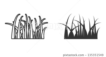 Grass icon in flat style. Eco lawn vector illustration on white isolated background. Floral garden business concept. 135351549