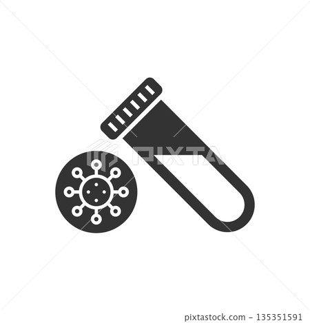 Coronavirus test icon in flat style. covid-19 vector illustration on isolated background. Medical diagnostic sign business concept. Coronavirus test icon in flat style. covid-19 vector illustration on isolated background. Medical diagnostic sign business concept. 135351591