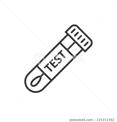 Coronavirus test icon in flat style. covid-19 vector illustration on isolated background. Medical diagnostic sign business concept. 135351592