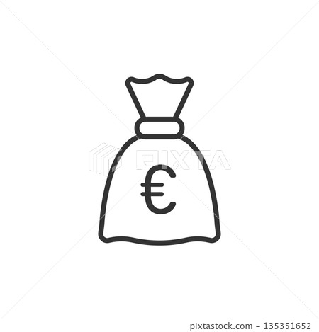Money bag icon in flat style. Moneybag vector illustration on isolated background. Coin sack sign business concept. Money bag icon in flat style. Moneybag vector illustration on isolated background. Coin sack sign business concept. 135351652