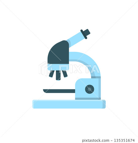 Microscope icon in flat style. Laboratory magnifier vector illustration on isolated background. Biology instrument sign business concept. Microscope icon in flat style. Laboratory magnifier vector illustration on isolated background. Biology instrument sign business concept. 135351674