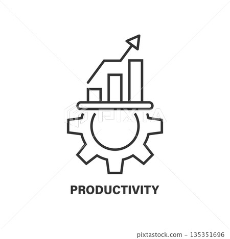 Productivity icon in flat style. Process strategy vector illustration on isolated background. Seo analytics sign business concept. 135351696