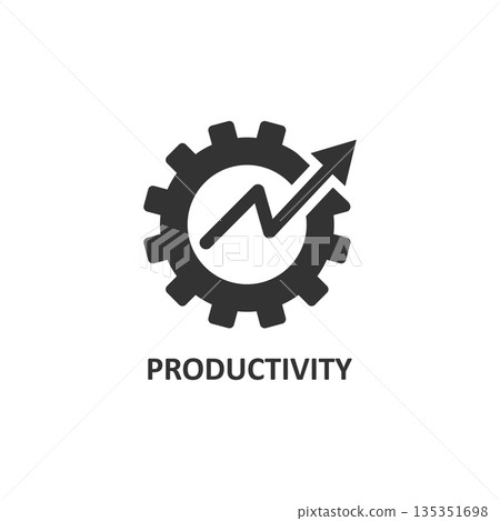 Productivity icon in flat style. Process strategy vector illustration on isolated background. Seo analytics sign business concept. 135351698