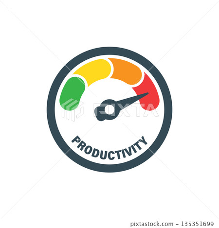 Productivity icon in flat style. Process strategy vector illustration on isolated background. Seo analytics sign business concept. Productivity icon in flat style. Process strategy vector illustration on isolated background. Seo analytics sign business concept. 135351699