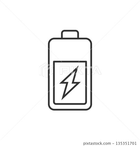 Battery icon in flat style. Accumulator vector illustration on white isolated background. Energy charger business concept. 135351701