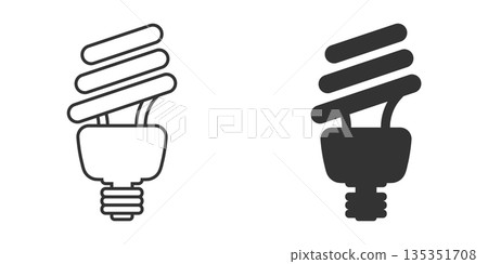 Light bulb icon in flat style. Lightbulb vector illustration on white isolated background. Energy lamp sign business concept. Light bulb icon in flat style. Lightbulb vector illustration on white isolated background. Energy lamp sign business concept. 135351708