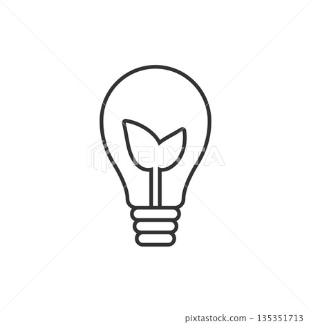 Light bulb icon in flat style. Lightbulb vector illustration on white isolated background. Energy lamp sign business concept. 135351713