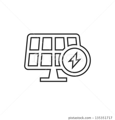 Solar panel icon in flat style. Ecology energy vector illustration on white isolated background. Electrician sign business concept. Solar panel icon in flat style. Ecology energy vector illustration on white isolated background. Electrician sign business concept. 135351717