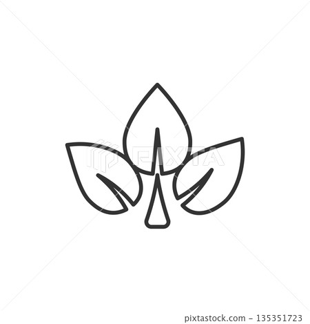 Leaf icon in flat style. Plant vector illustration on white isolated background. Flower sign business concept. Leaf icon in flat style. Plant vector illustration on white isolated background. Flower sign business concept. 135351723