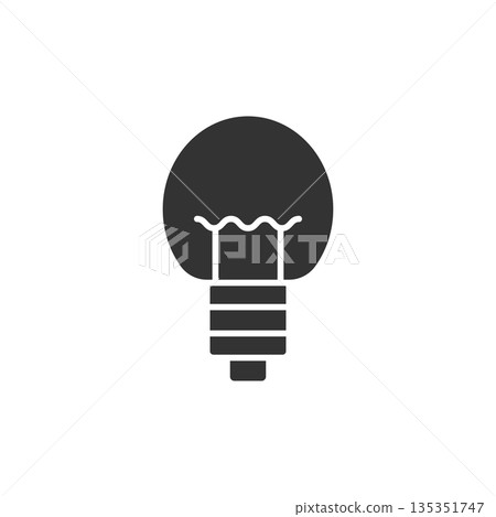 Light bulb icon in flat style. Lightbulb vector illustration on white isolated background. Energy lamp sign business concept. Light bulb icon in flat style. Lightbulb vector illustration on white isolated background. Energy lamp sign business concept. 135351747